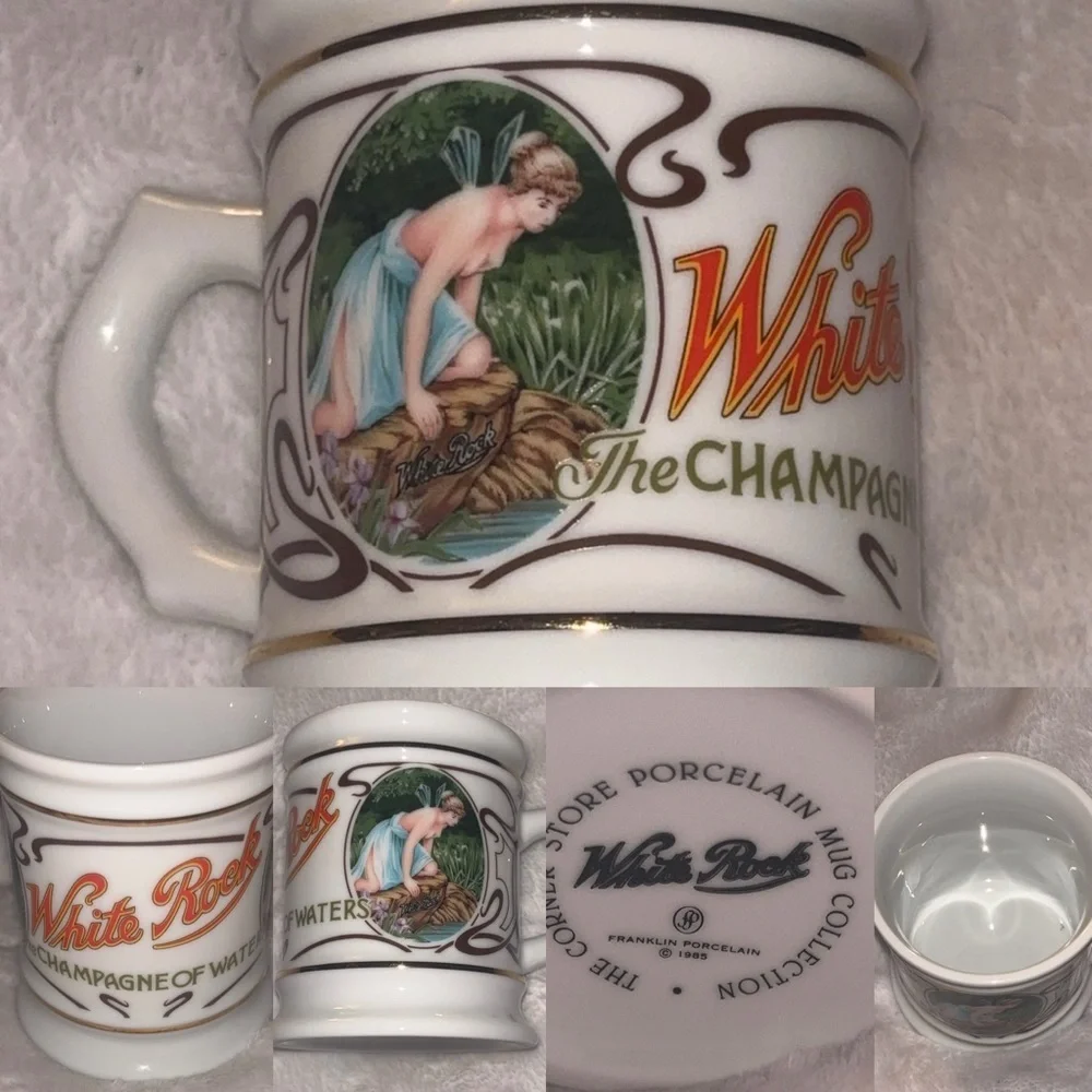 Vintage 1980s Franklin Porcelain Corner Store Advertising Mugs – Set of 6